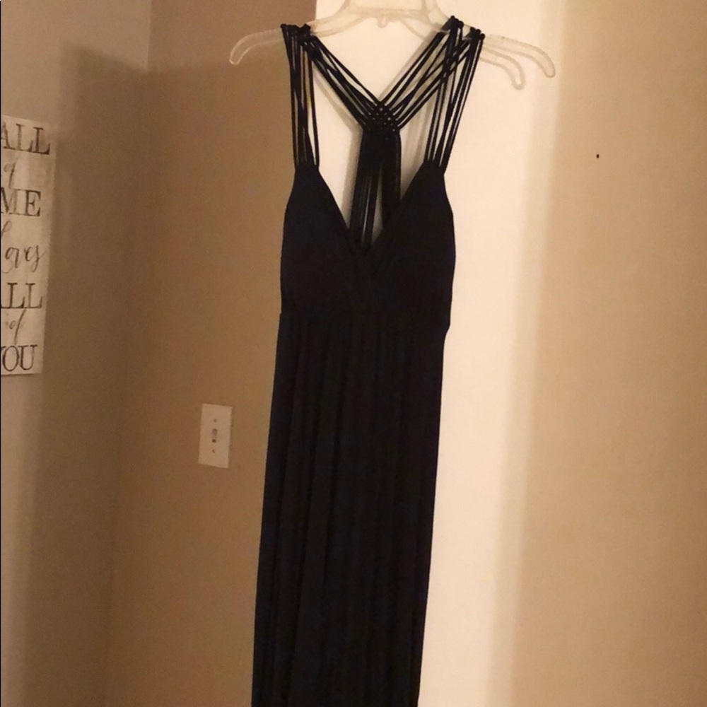 Black strappy maxi dress